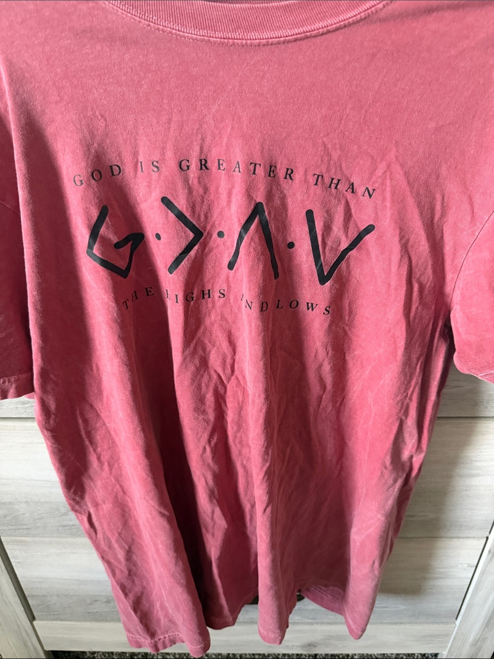 God Is Greater Than Shirt - Crimson Women’s  Graphic Tee